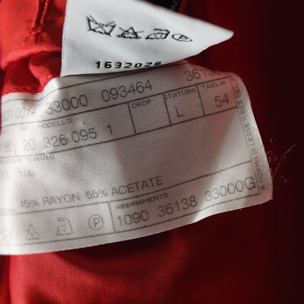 Pal Zileri Gruppo Forall Italy Wool Blazer Red Statement Jacket Mens L 54 - Picture 10 of 12
